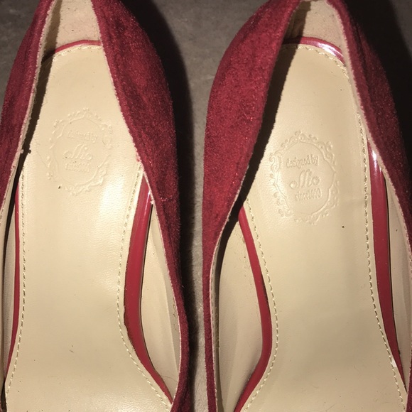 Red suede heels 👠 designed by ollio size 5.5 - Picture 8 of 10